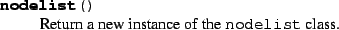 \begin{classdesc}{node}{nodetype,nodename}
Return a new instance of the \texttt{...
...he name of the node, for example
\code{/group1/group2/dataset1}.
\end{classdesc}